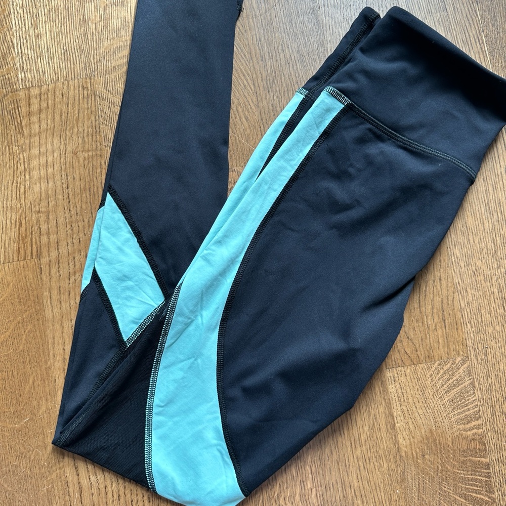 [alala] blue and black mesh panel leggings - Picture 3 of 6